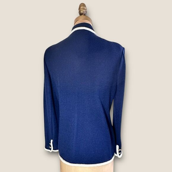 Vintage 70s ACT III Lightweight Navy Blazer with white and gold trim size small - Picture 5 of 13